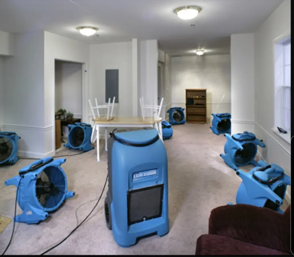 Air movers and dehumidifier setup for Water Extraction & Removal in Scotts Valley